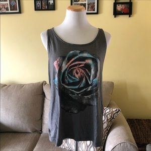 Torrid 00 grey razor back tank top rose 
Grey